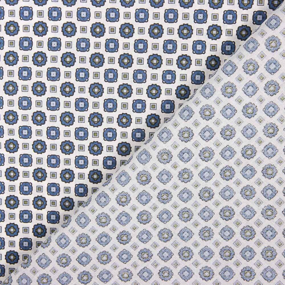 Popeline Fleur Kubo Bleu - Ribes y Casals