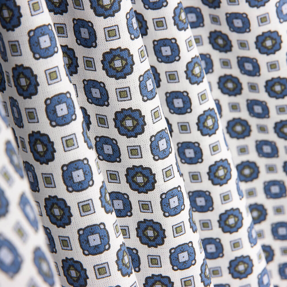 Popeline Fleur Kubo Bleu - Ribes y Casals