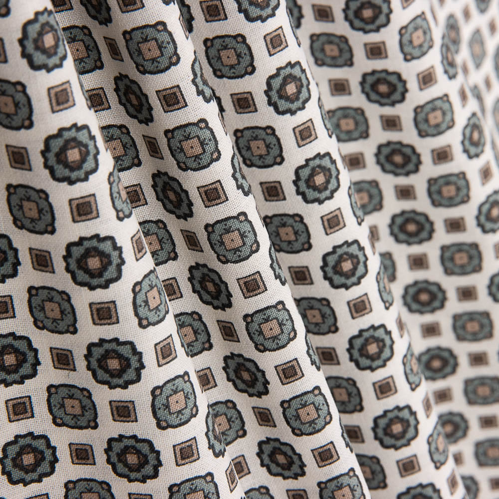 Popeline Fleur Kubo Vert - Ribes y Casals