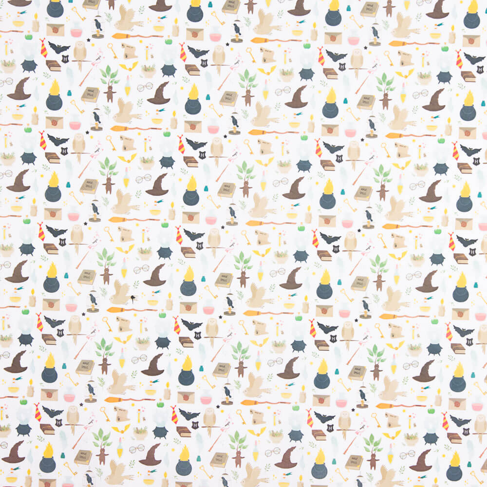 Popeline Coton Potier Magique Blanc - Ribes y Casals