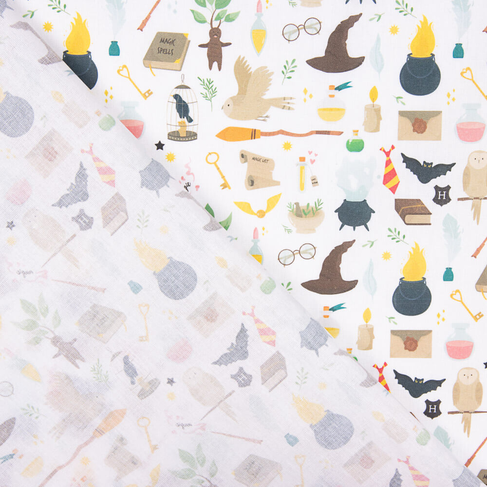 Popeline Coton Potier Magique Blanc - Ribes y Casals