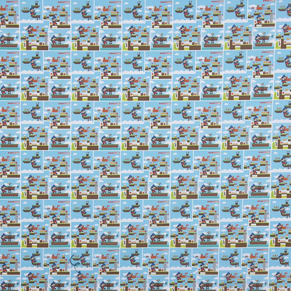 Popeline Coton Super Mario Bleu - Ribes y Casals