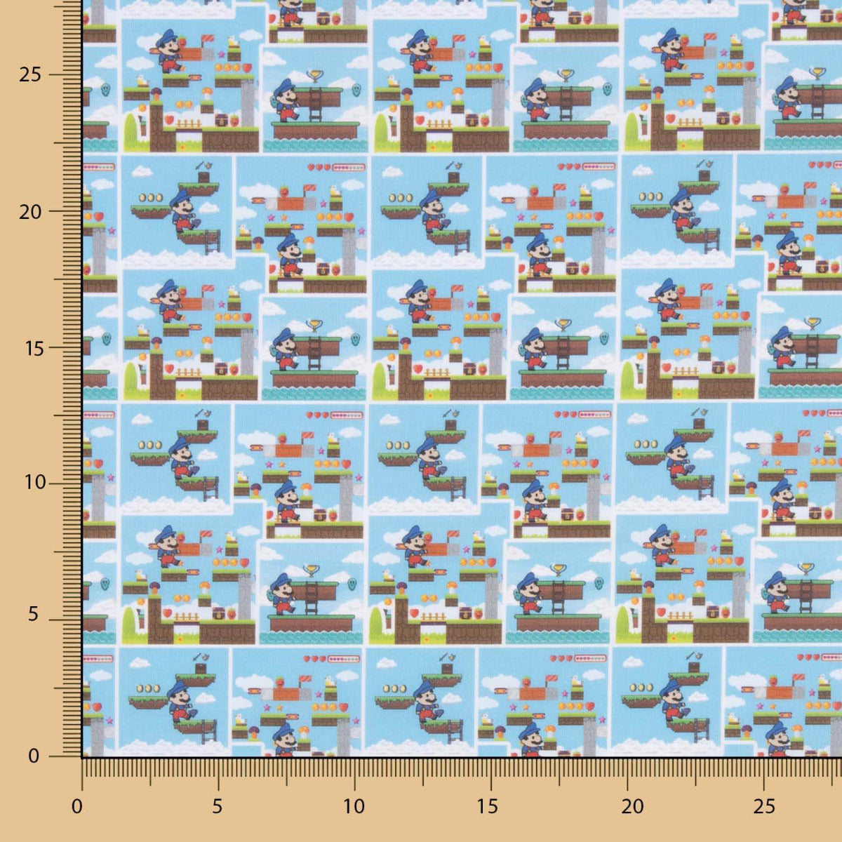 Popeline Coton Super Mario Bleu - Ribes y Casals