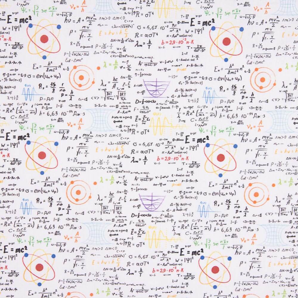 Retal Popelín Algodón Pizarra Matemáticas 130x140 cm - Ribes y Casals