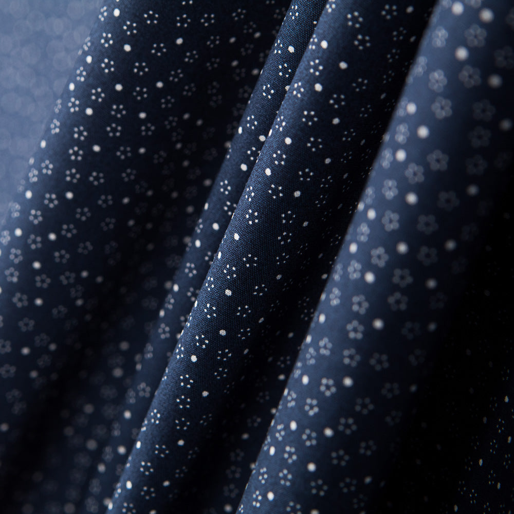 Popeline Micro Fleur Marine - Ribes y Casals