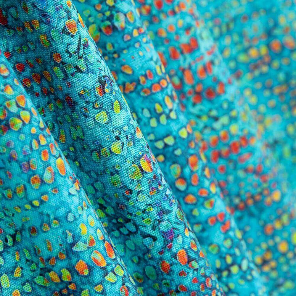 Patchwork Batik Pointillé Turquoise Américain - Ribes y Casals