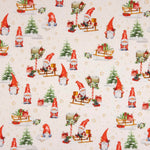 Popeline de Noël – Gnomes sur fond blanc - Ribes y Casals