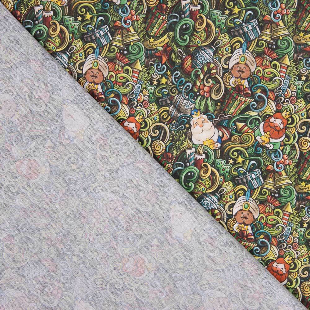 Popeline de Noël Imprimé Rois Mages - Ribes y Casals