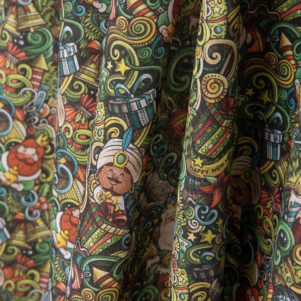 Popeline de Noël Imprimé Rois Mages - Ribes y Casals