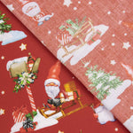 Gnomes de Noël Popeline de coton rouge - Ribes y Casals