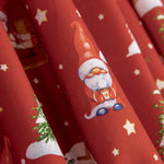 Gnomes de Noël Popeline de coton rouge - Ribes y Casals