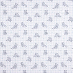 Popeline Coton Teddy Bear carré Bleu - Ribes y Casals