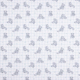 Popeline Coton Teddy Bear carré Bleu - Ribes y Casals