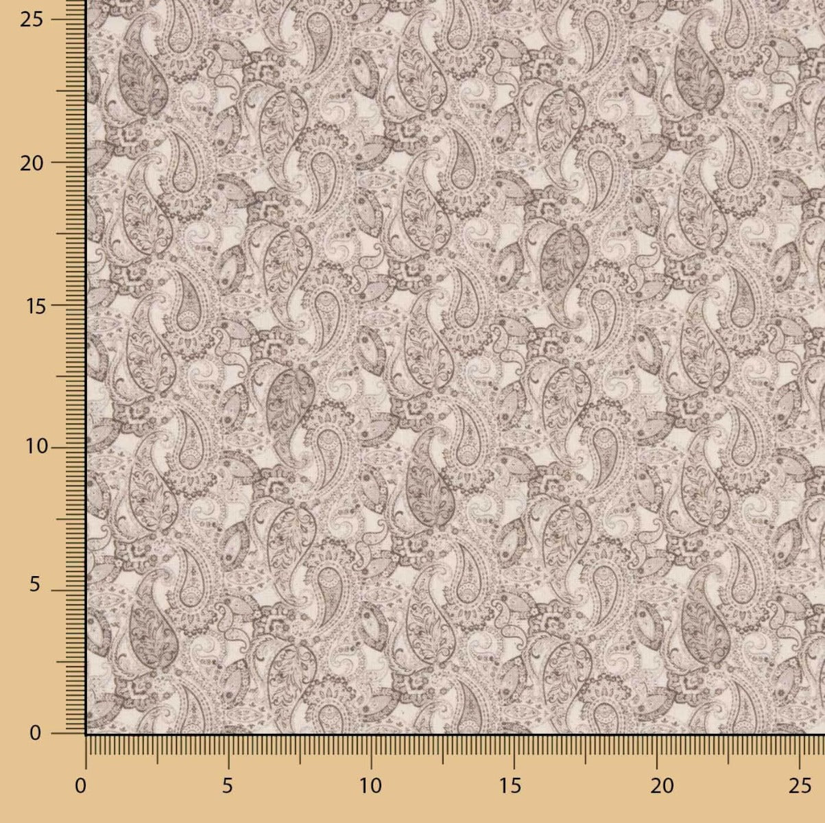 Popeline Beige Paisley - Ribes y Casals