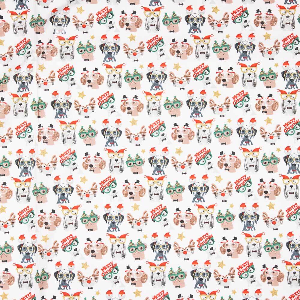 Retal Popelín Christmas Dogs 120x140 cm - Ribes y Casals