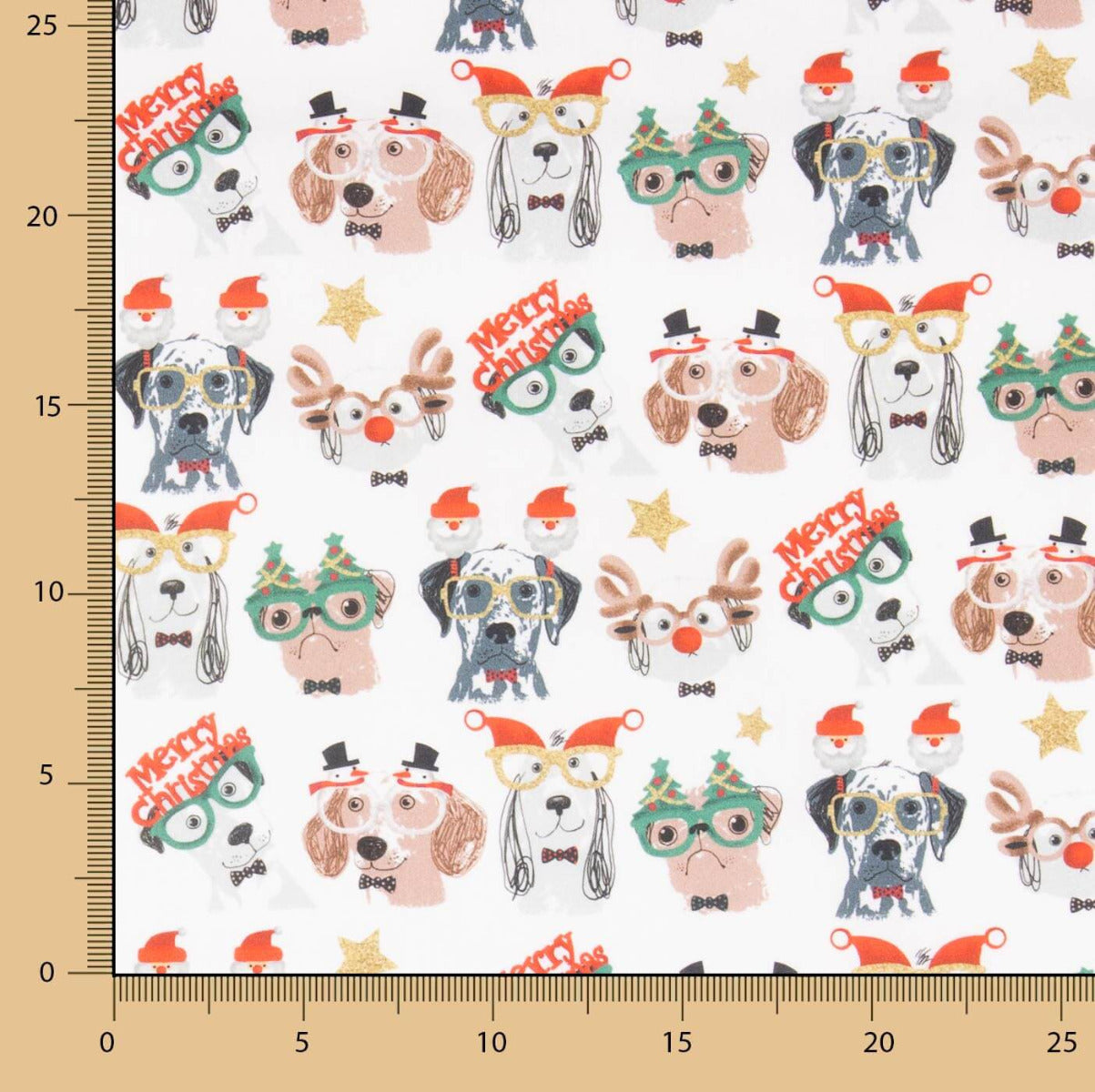 Retal Popelín Christmas Dogs 120x140 cm - Ribes y Casals