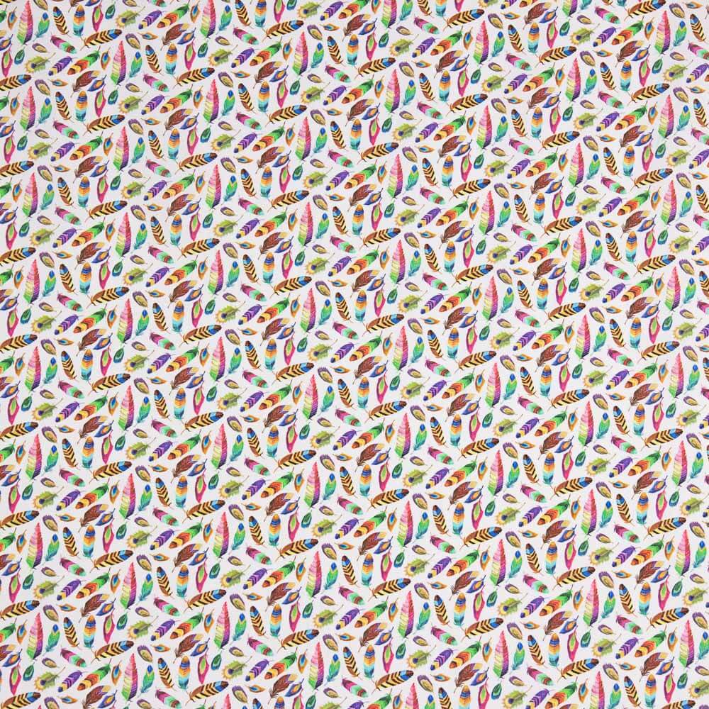 Popeline Coton Plumes Couleurs - Ribes y Casals