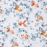 Popeline Coton Poisson Koi Blanc - Ribes y Casals