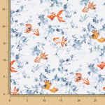 Popeline Coton Poisson Koi Blanc - Ribes y Casals