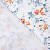 Popeline Coton Poisson Koi Blanc - Ribes y Casals