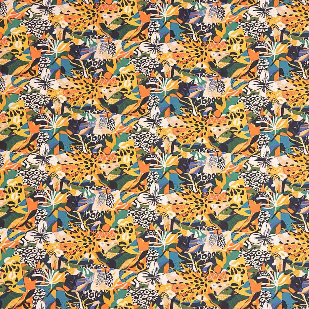 Popeline Coton Félin Multicolore - Ribes y Casals