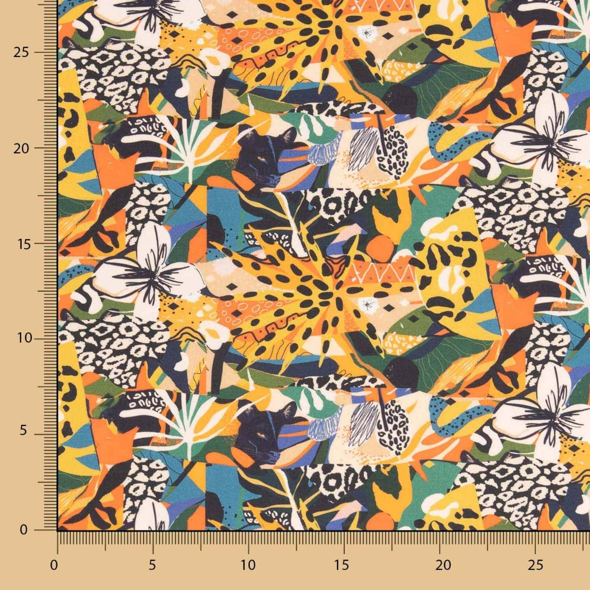 Popeline Coton Félin Multicolore - Ribes y Casals