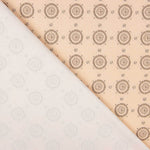 Tissu imprimé en popeline de coton et spandex à motif géométrique beige - Ribes y Casals