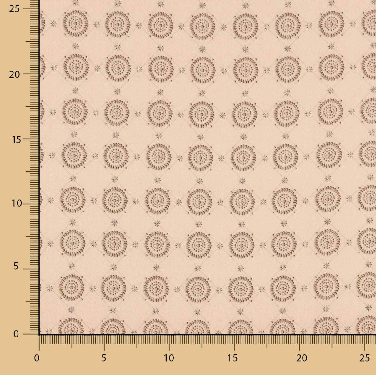 Tissu imprimé en popeline de coton et spandex à motif géométrique beige - Ribes y Casals