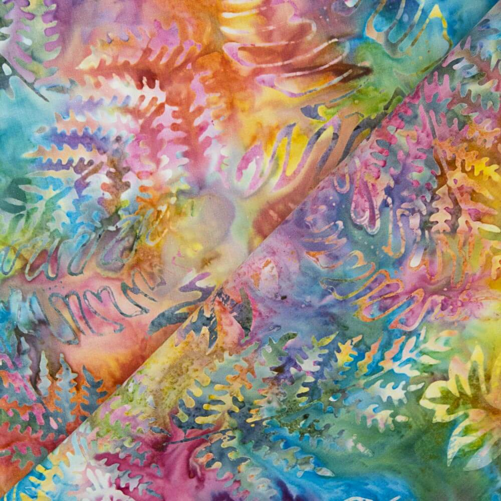 Batik Feuilles Rose Multicolore - Ribes y Casals