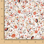 Popelín Viscosa Flor Blanco - Ribes y Casals