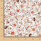 Popelín Viscosa Flor Blanco - Ribes y Casals