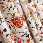 Popelín Viscosa Flor Blanco - Ribes y Casals