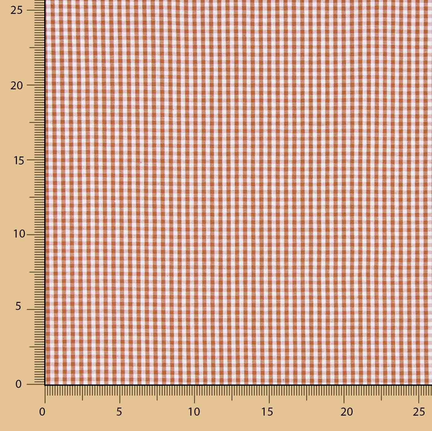 Popeline de coton à carreaux mini argile - Ribes y Casals
