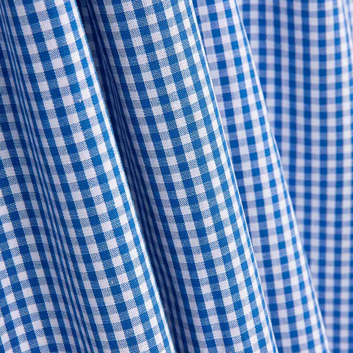 Popeline de coton à carreaux mini bleus - Ribes y Casals