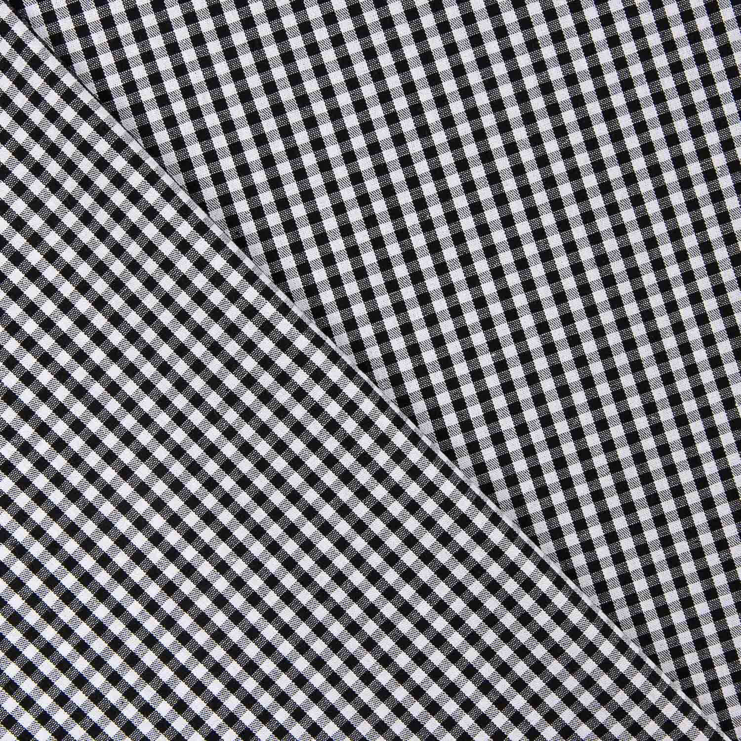 Popeline de coton à carreaux mini noir - Ribes y Casals