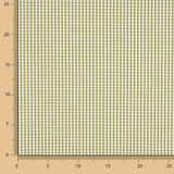 Popeline de coton à carreaux mini vert olive - Ribes y Casals