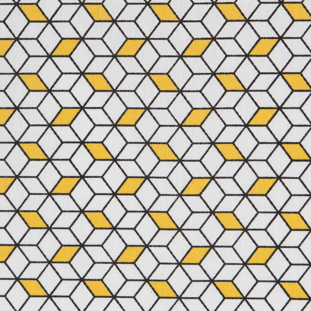 Popeline Coton Cubique Jaune - Ribes y Casals