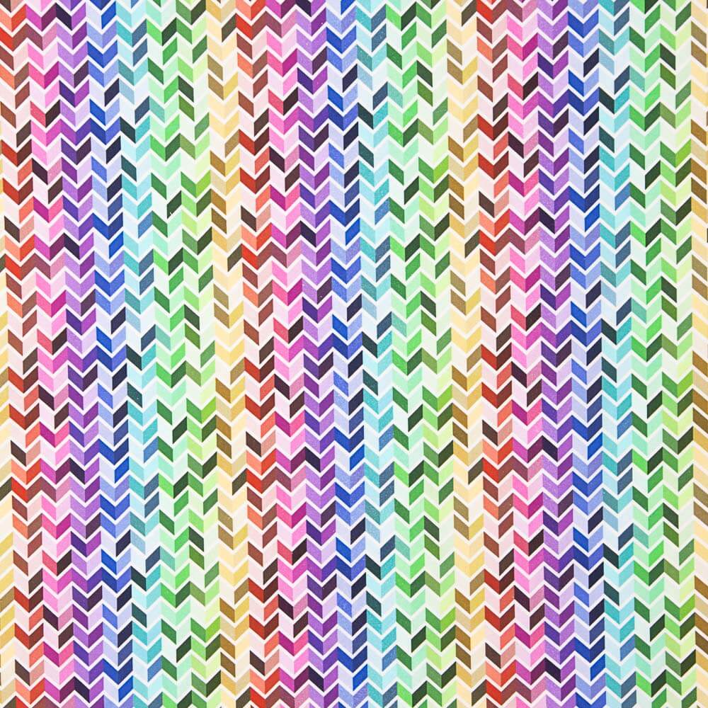 Popeline Coton Chevrons Multicolore - Ribes y Casals