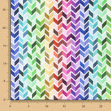 Popeline Coton Chevrons Multicolore - Ribes y Casals