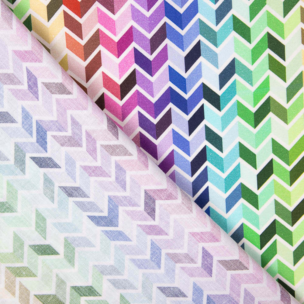 Popeline Coton Chevrons Multicolore - Ribes y Casals