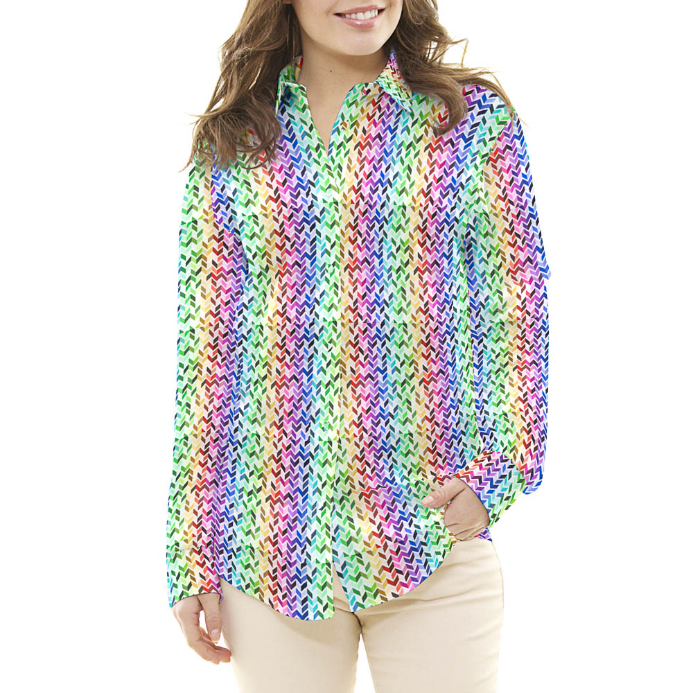 Popeline Coton Chevrons Multicolore - Ribes y Casals