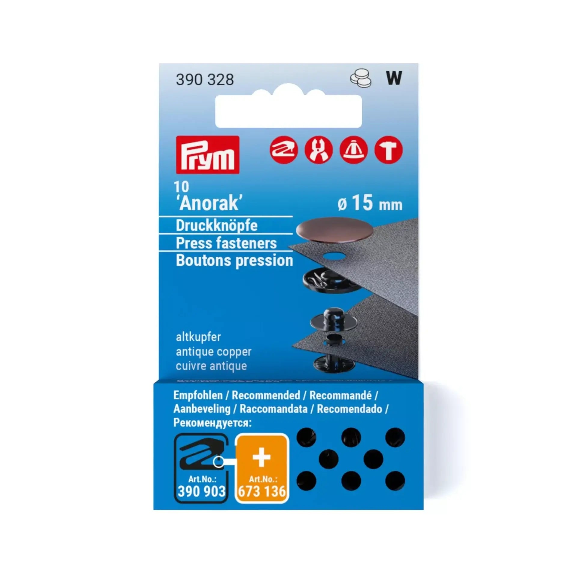 Boutons-pression Prym Anorak 15 mm cuivre vieilli - Ribes y Casals