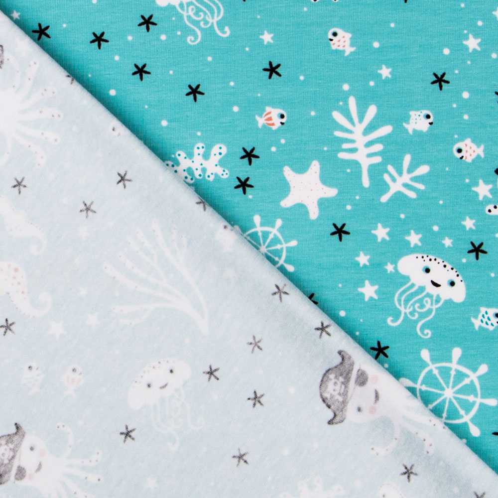 Jersey Coton Poulpes Vert - Ribes y Casals