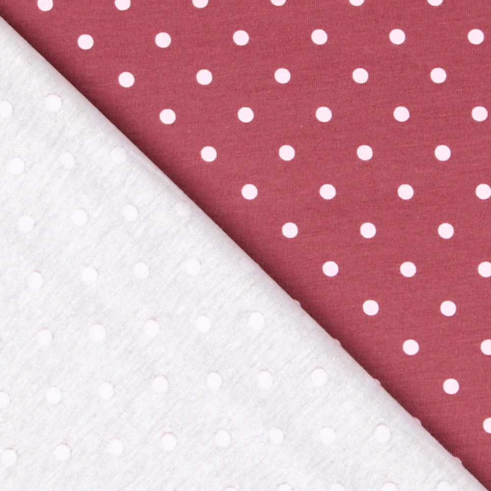 Tricot Jersey Coton Pois Marsala - Ribes y Casals