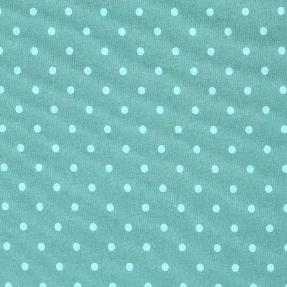 Tricot Jersey Coton Pois vert Menthe - Ribes y Casals
