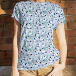 Coton maille Tshirt Cactus Bleu - Ribes y Casals