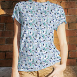 Coton maille Tshirt Cactus Bleu - Ribes y Casals