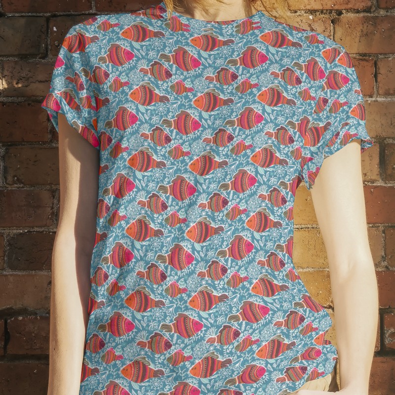 Maille Tshirt Fish Aiguemarine - Ribes y Casals