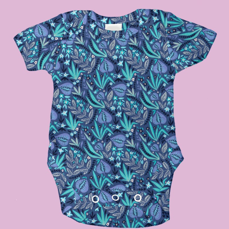 Coton maille Tshirt Jungle Bleu - Ribes y Casals