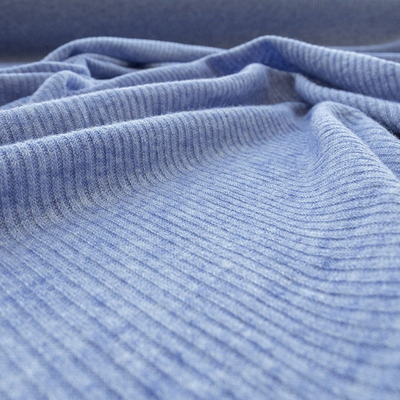 Maille Nervuré Viscose Bleu - Ribes y Casals